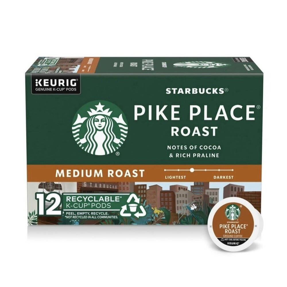 Starbucks Pike Place Roast Medium Roast K-Cup Coffee Pods 12 Count Box